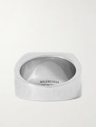 BALENCIAGA - Burnished Silver-Tone Signet Ring - Silver