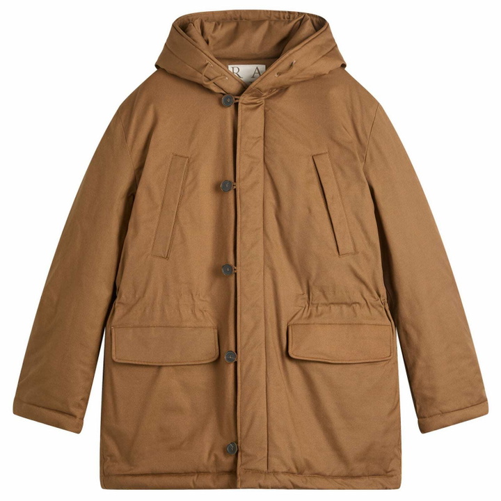 Photo: Ranra Men's Neve Canvas Cotton Parka Jacket in Coffee Liqueur