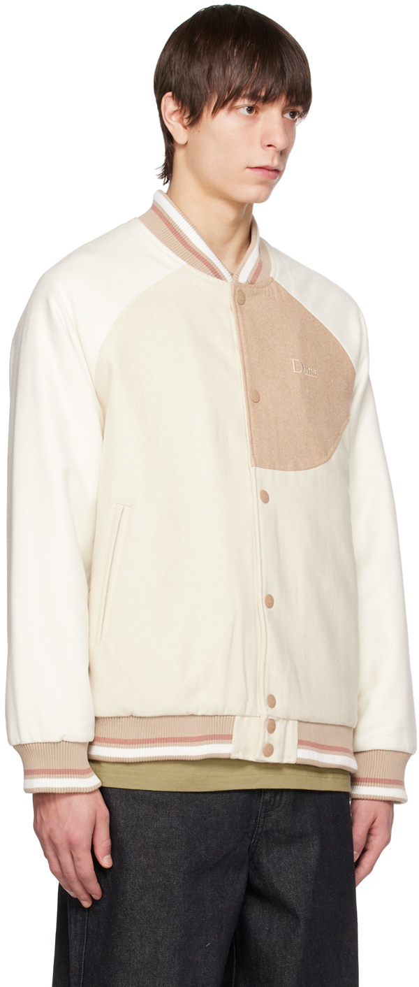 Dime Beige Letterman Bomber Dime