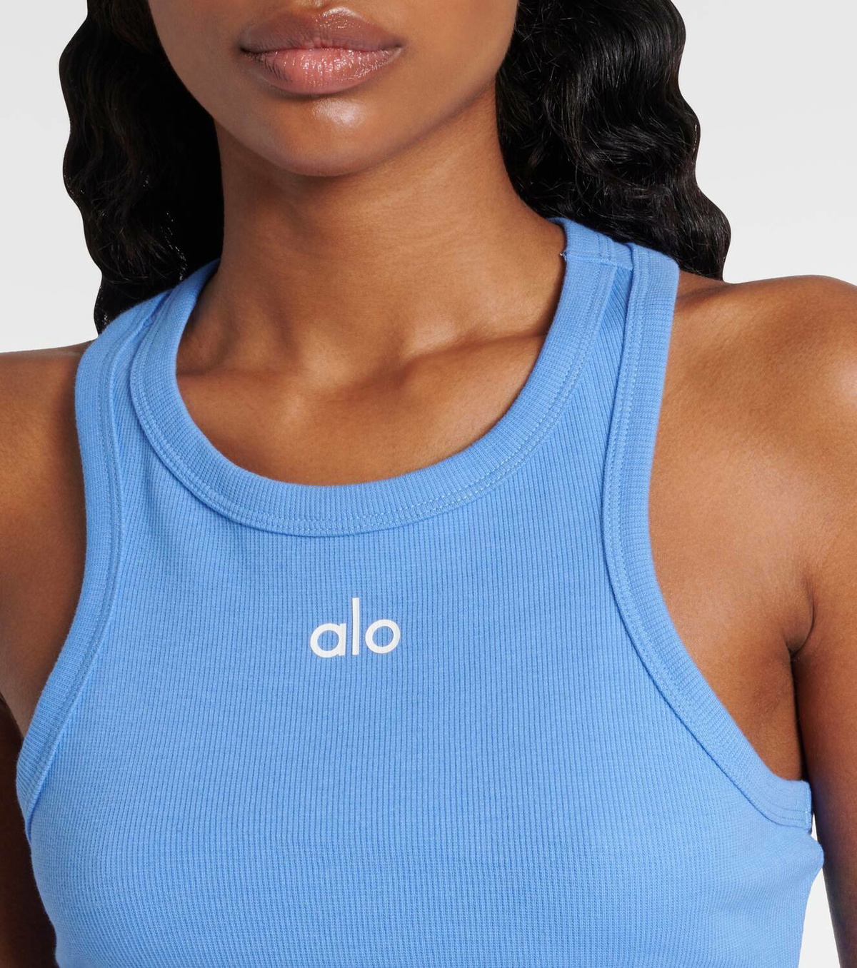 Alo Yoga Aspire cotton-blend jersey crop top