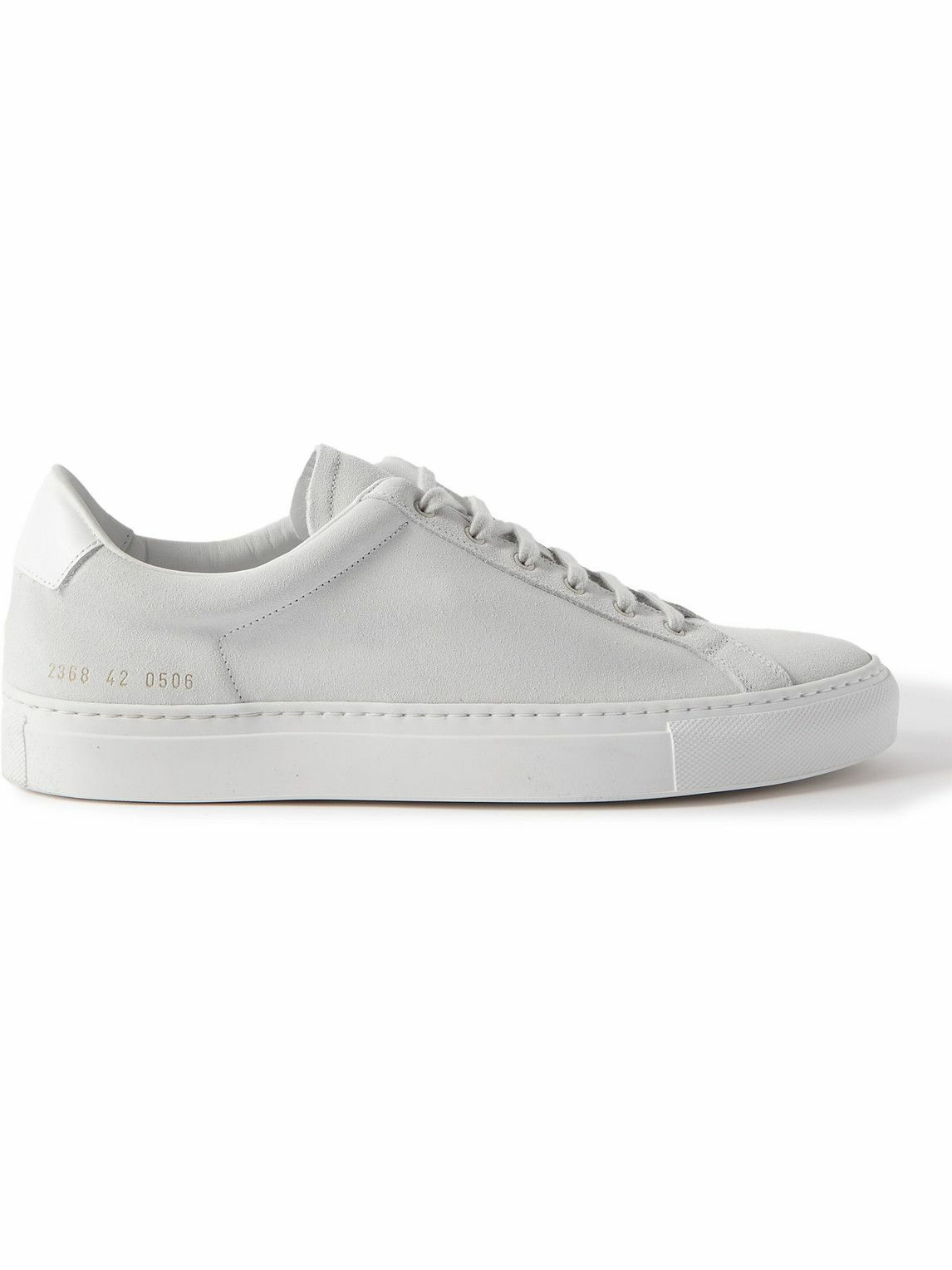 Common Projects - Retro Low Leather-Trimmed Suede Sneakers - White ...