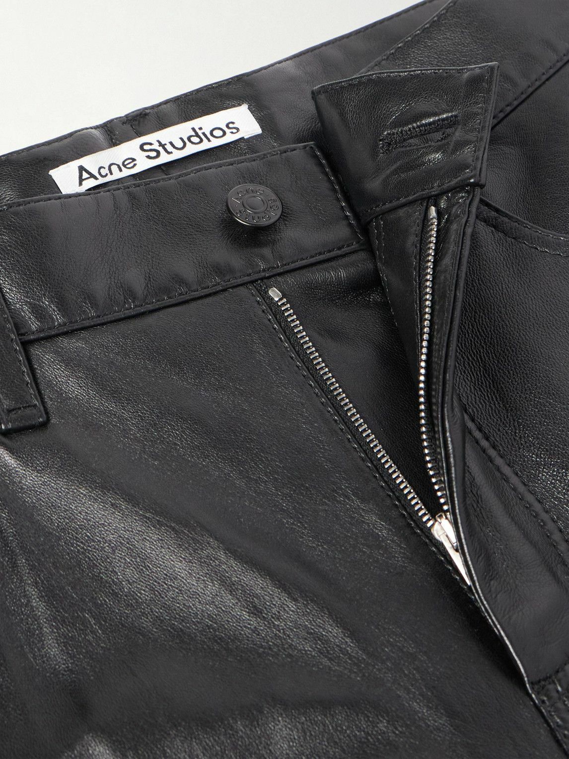 Acne Studios - Flared Panelled Leather Trousers - Black