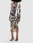 ANDREADAMO - Printed Sculpting Jersey Cutout Dress