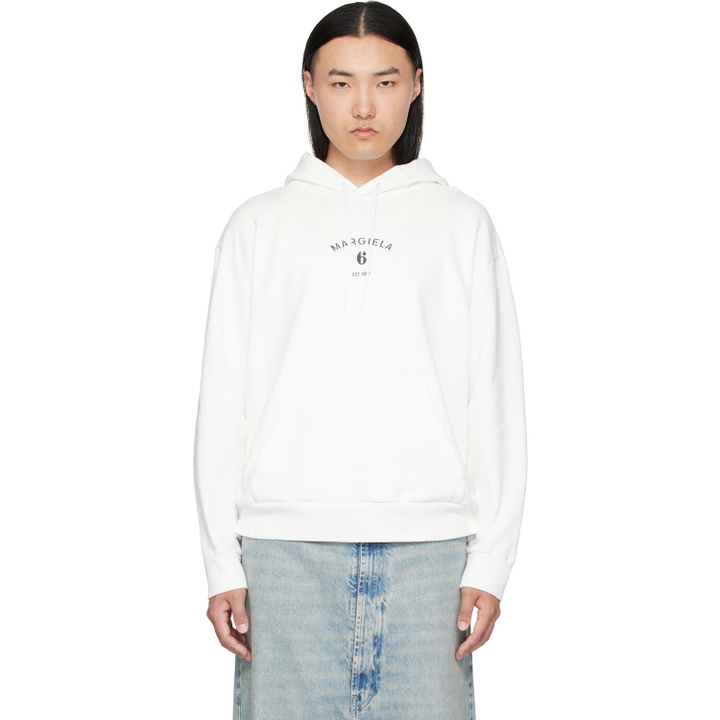 Photo: MM6 Maison Margiela White Logo Hoodie