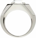 Alexander McQueen Silver Jeweled Signet Ring