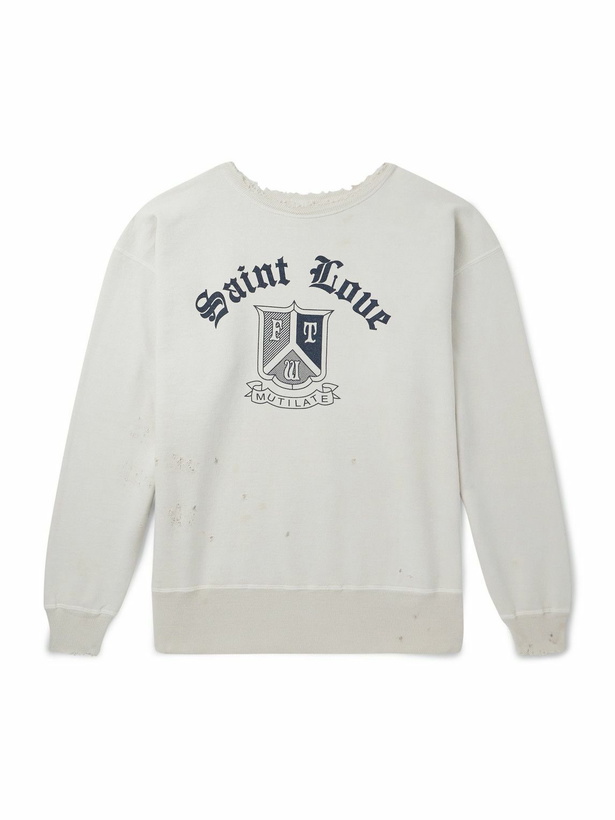 Photo: SAINT MXXXXXX - Logo-Print Cotton-Jersey Sweatshirt - White