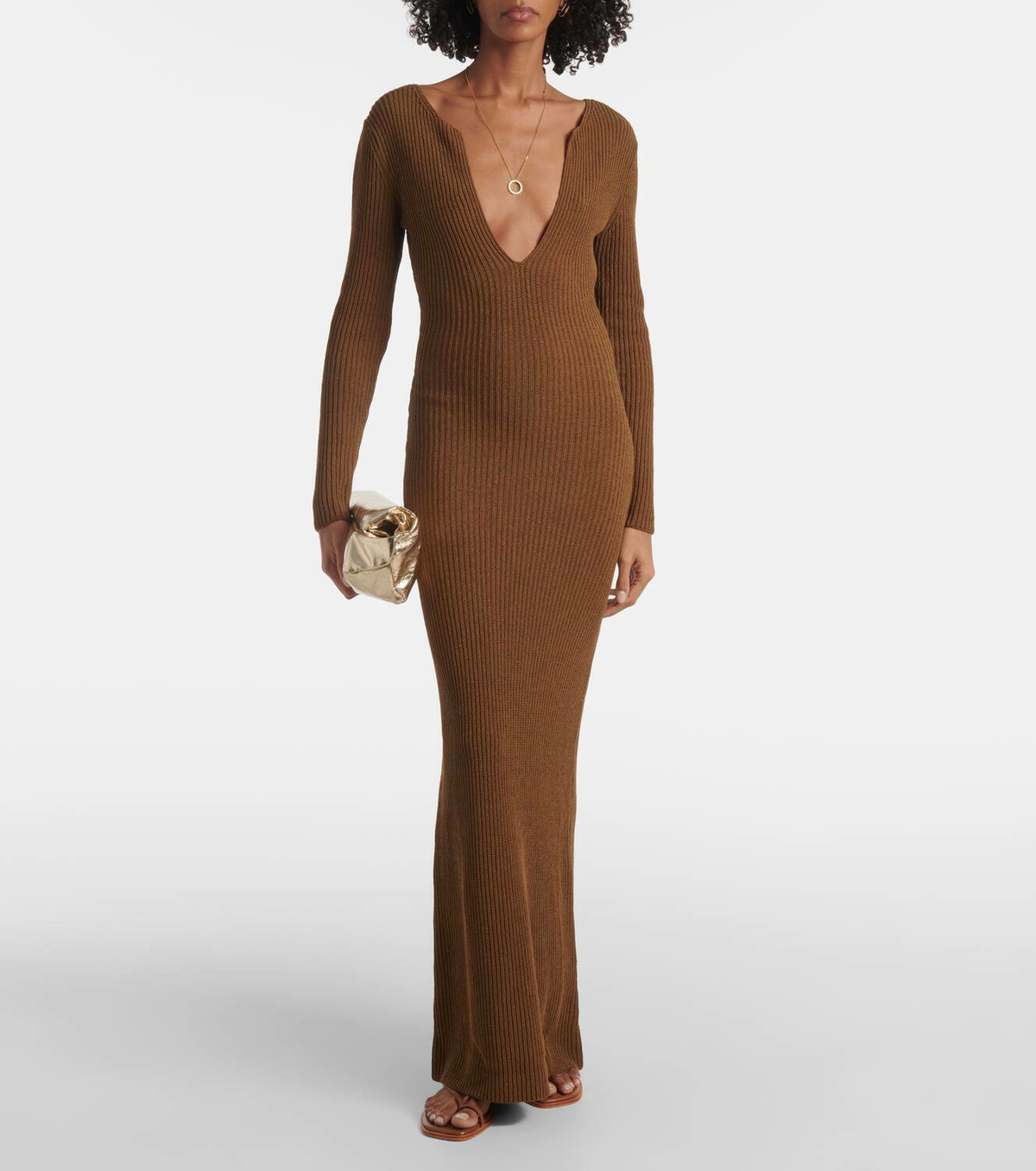 white christmas dresses Orange Cotton Blend Drop Waist Maxi Dress – Mint Velvet main image 1