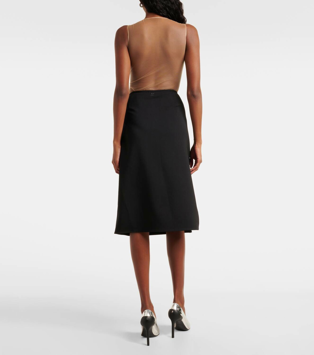 Courreges Black Cotton Blend Skirt Women