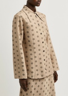 BY Malene Birger Rosiannas Floral-jacquard Shirt Beige