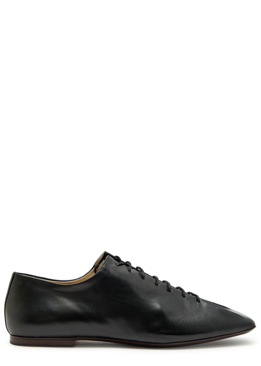 Lemaire Souris Leather Derby Shoes Black