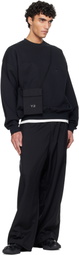 Y-3 Black Brushed Terry Crew Sweatshirt
