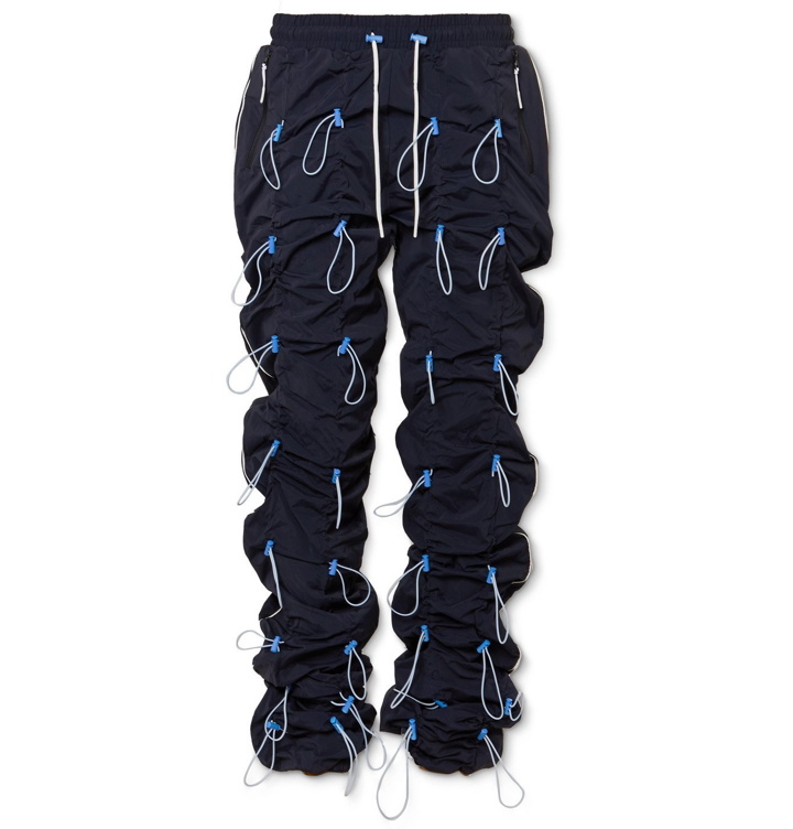 Photo: 99%IS- - Gobchang Tapered Stretch-Shell Drawstring Trousers - Blue