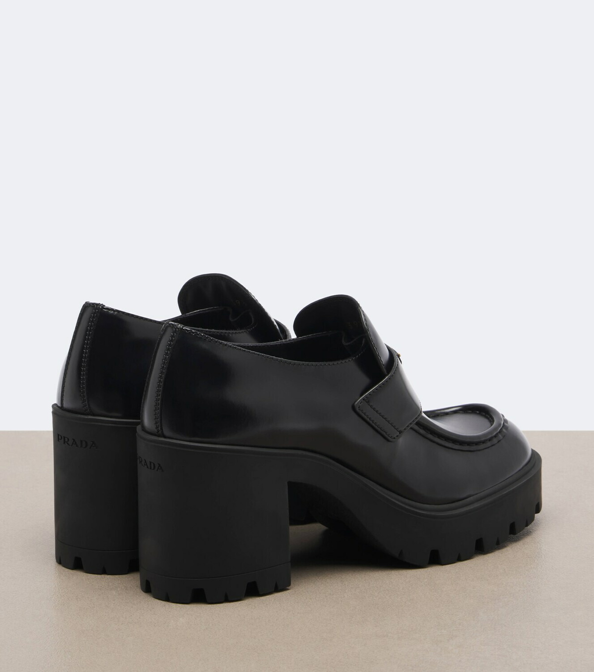 Prada Leather platform loafers