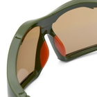 Le Specs x No Problemo Flux Sunglasses in Chrome Dark Green/Green Tint 