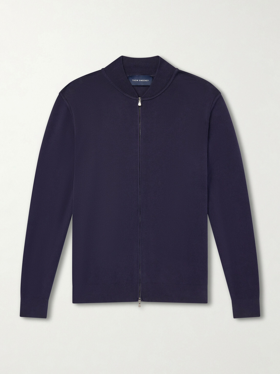 Thom Sweeney - Zip-Up Cotton Sweater - Blue