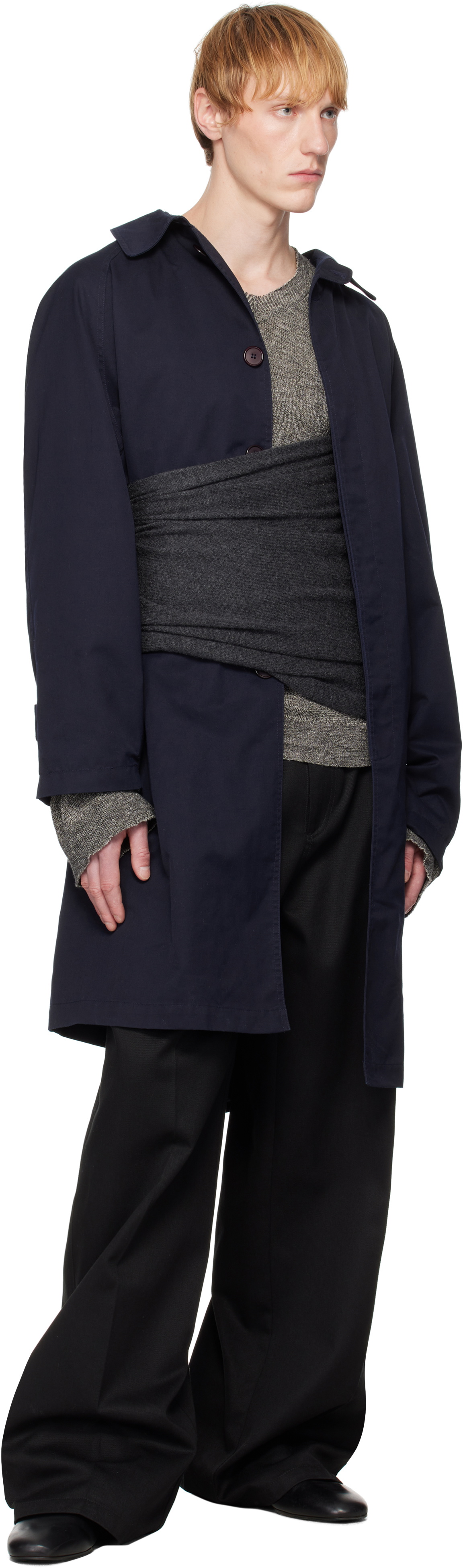 Bless Navy Extended Trench Coat