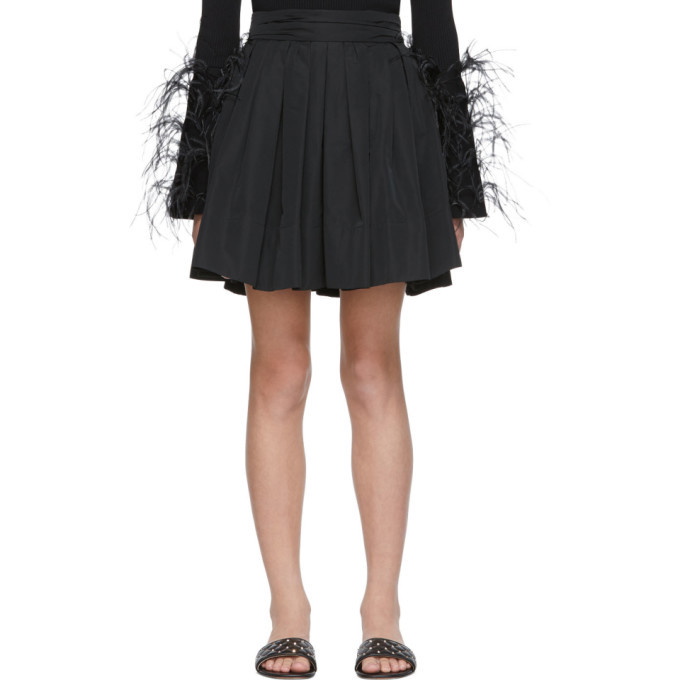Photo: Valentino Black Faille Pleated Skirt