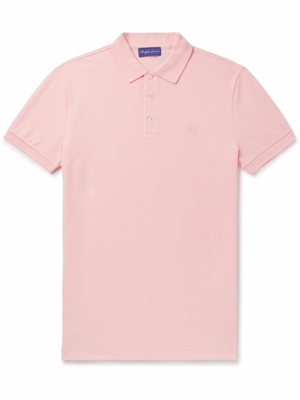 Photo: Ralph Lauren Purple label - Logo-Embroidered Cotton-Piqué Polo Shirt - Pink