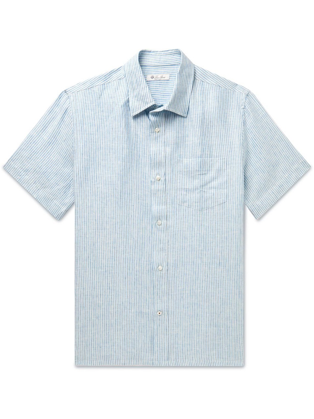 Photo: Loro Piana - Striped Linen Shirt - Blue