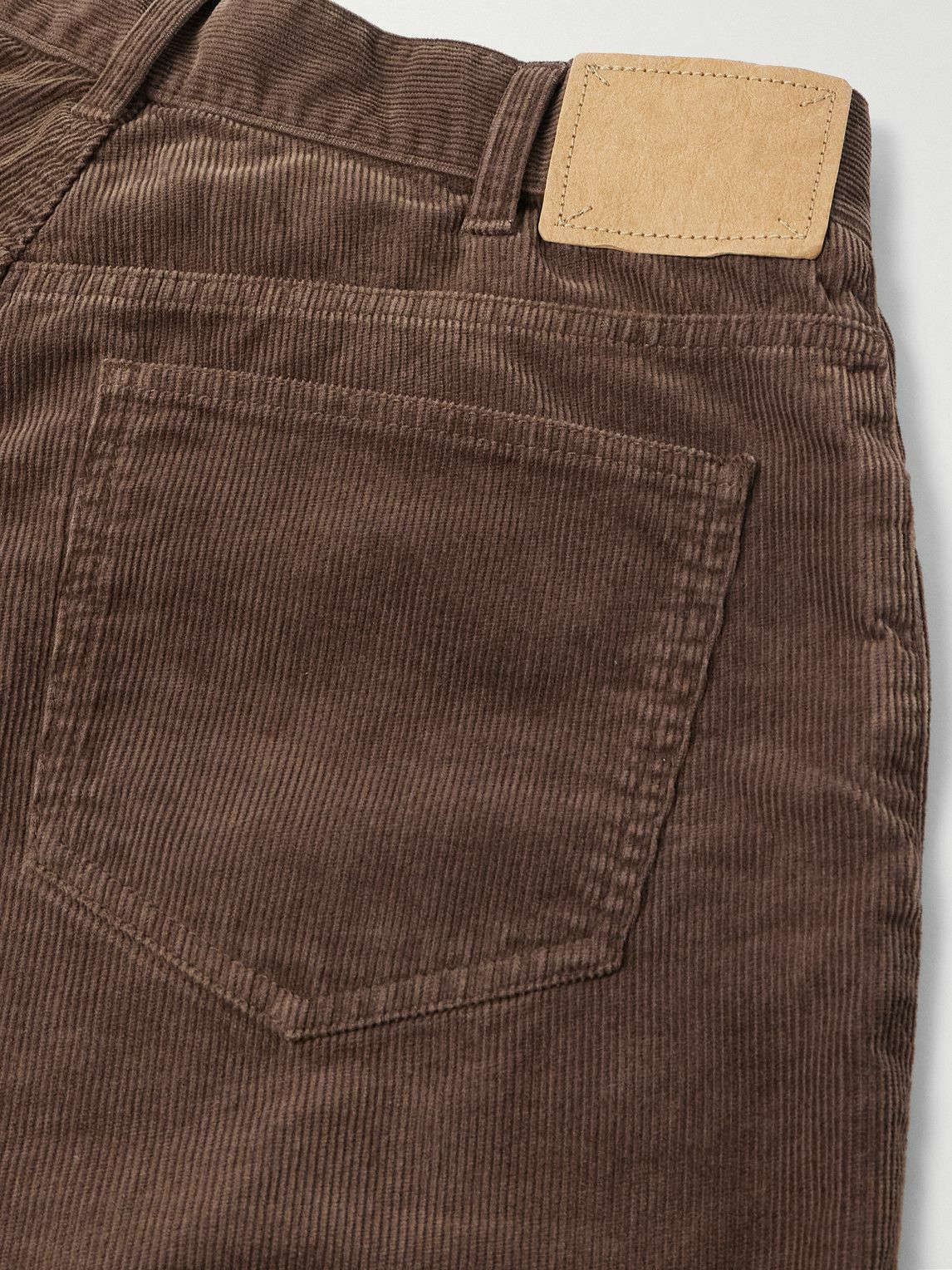 CELINE - Wesley Straight-Leg Cotton-Corduroy Trousers - Brown