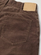 CELINE - Wesley Straight-Leg Cotton-Corduroy Trousers - Brown
