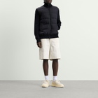 Moncler Men's Hybrid Padded Front Wool Zip Jacket in Navy