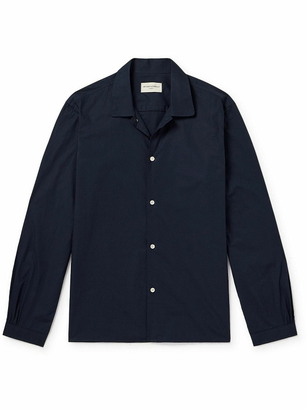 Photo: Officine Générale - Eloan Garment-Dyed Organic Cotton-Poplin Shirt - Blue