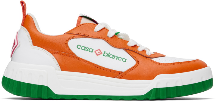 Photo: Casablanca Orange & White Court Sneakers