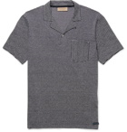 Burberry - Striped Cotton and Linen-Blend Polo Shirt - Men - Navy