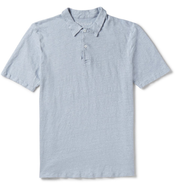 Photo: Hartford - Linen Polo Shirt - Men - Blue