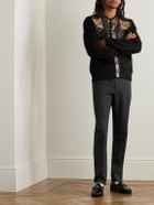 CELINE - Pinstriped Wool Trousers - Black