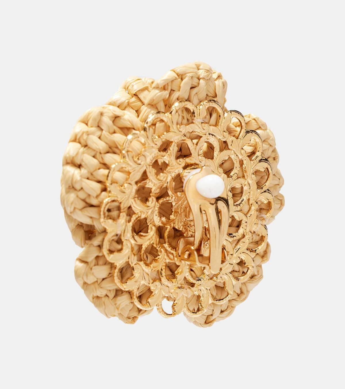 Dolce&Gabbana DG raffia-effect clip-on earrings
