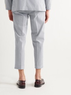 BEAMS PLUS - Ivy Slim-Fit Cropped Striped COOLMAX Seersucker Trousers - Blue - XL