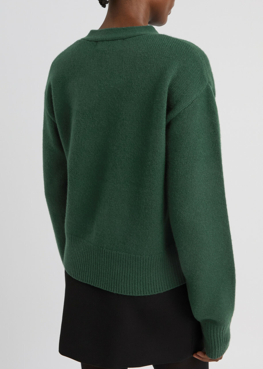 EXTREME CASHMERE / N°309 CLOVER - Felt Extreme Cashmere N°309 Clover Cashmere-blend Cardigan - Green Dark