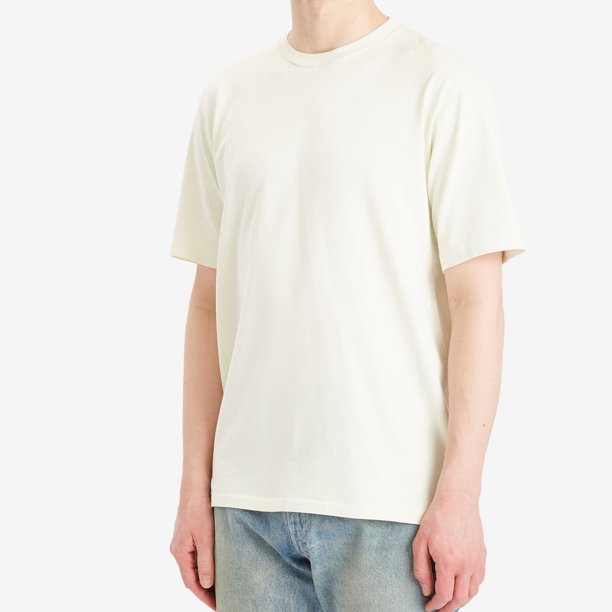 Auralee Men's Luster Plaiting T-Shirt in Ivory Pistachio Auralee Auralee Men's Luster Plaiting T-Shirt in Ivory Pistachio Auralee