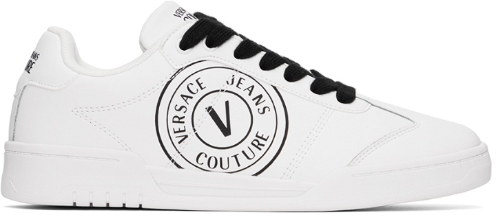 Photo: Versace Jeans Couture White Brooklyn V-Emblem Sneakers