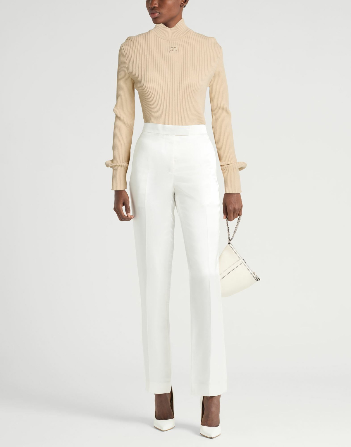 Courrèges Womens Turtleneck Sand