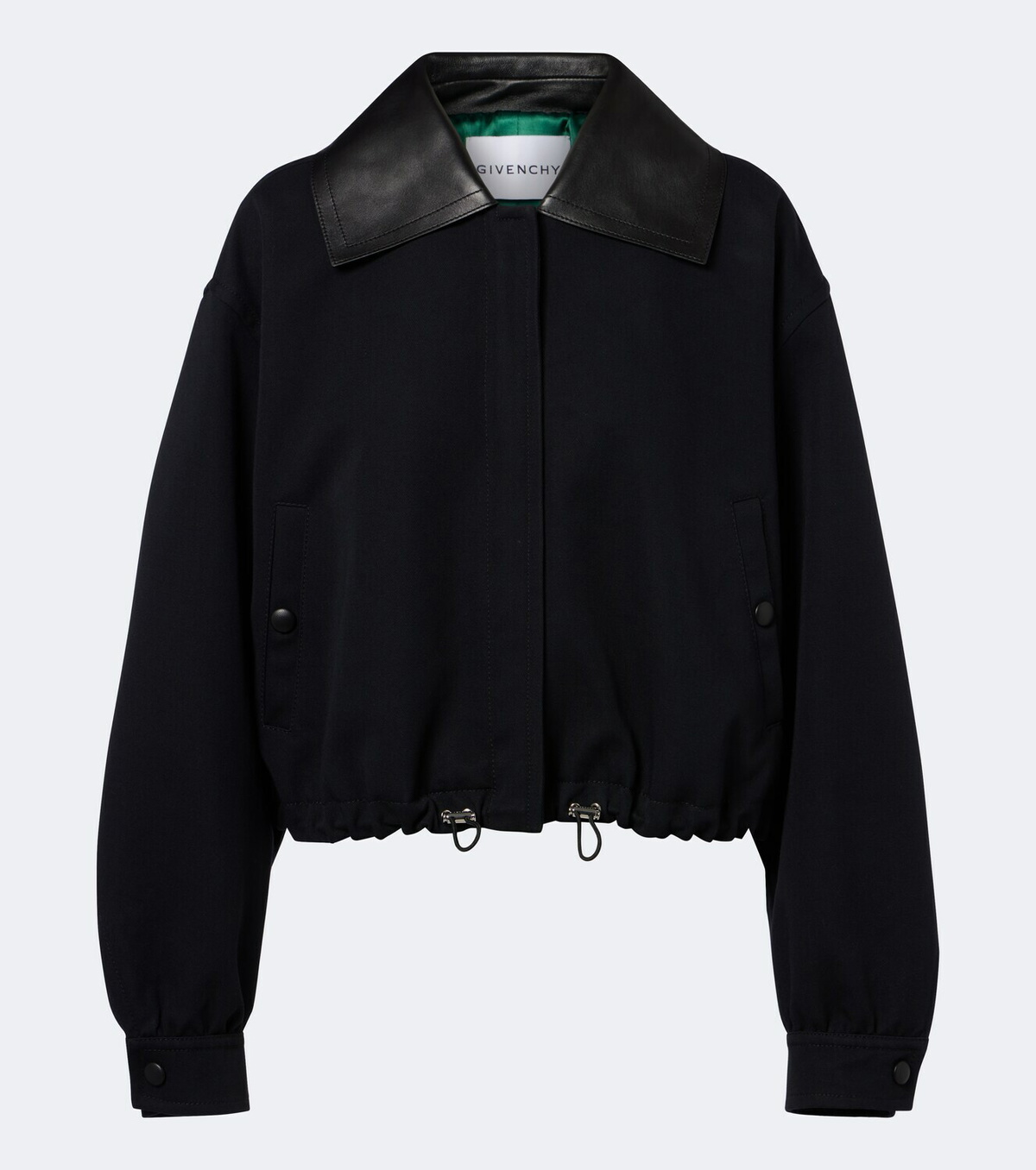 Givenchy Leather-trimmed cotton and wool jacket