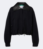 Givenchy Leather-trimmed cotton and wool jacket