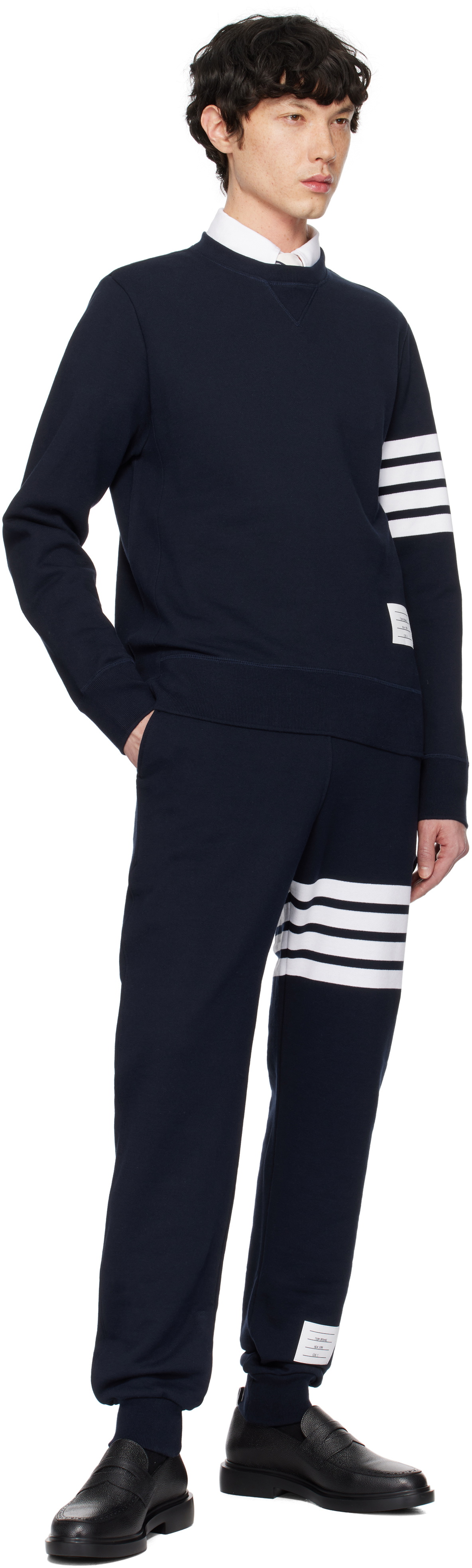 Thom Browne Navy Classic Loopback 4-Bar Sweatshirt