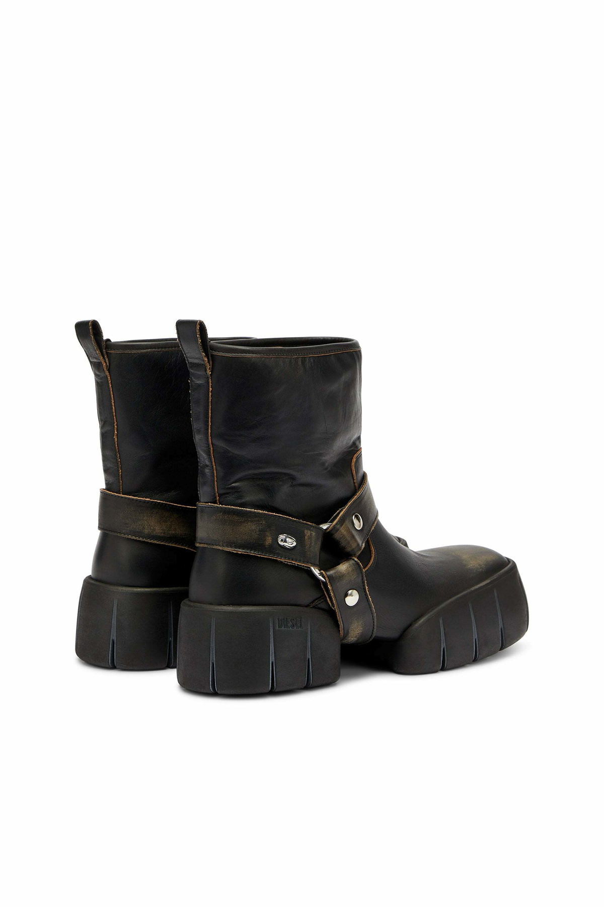 Diesel D-Tex - Biker boots in distressed leather - Boots - Man -