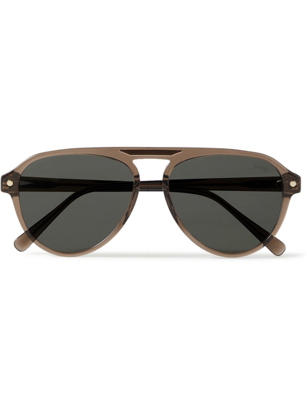 Photo: BRIONI - Aviator-Style Acetate Sunglasses - Brown