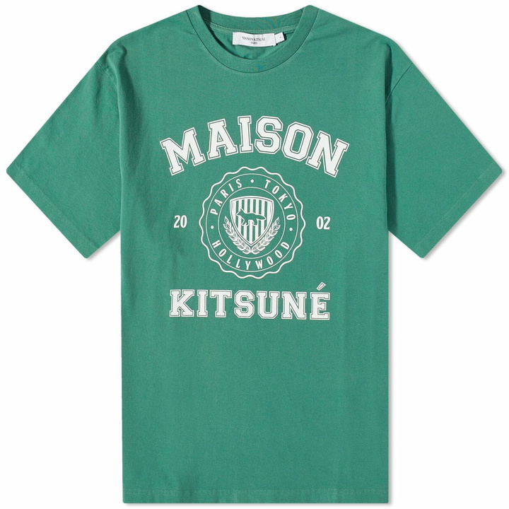 Photo: Maison Kitsuné Men's Varsity Comfort T-Shirt in Tropical Green