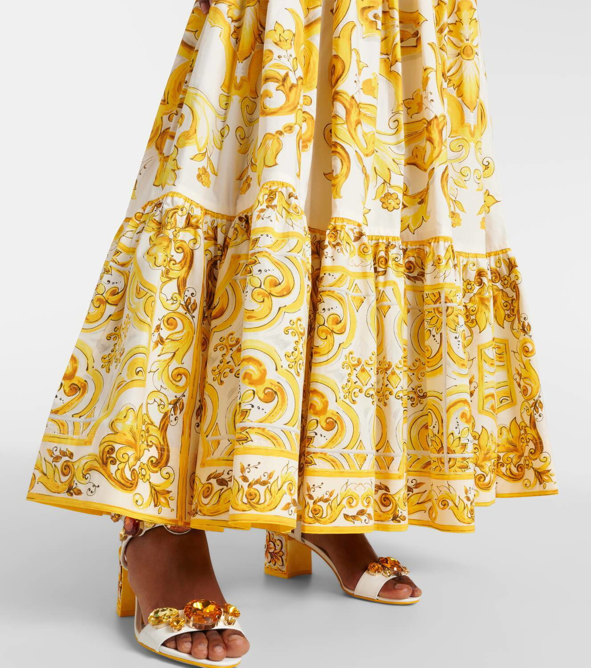 Dolce&Gabbana Majolica cotton poplin maxi skirt Dolce & Gabbana