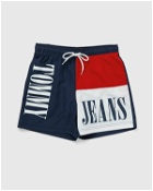 Tommy Jeans Medium Drawstring Colorblock Shorts Blue|Red - Mens - Swimwear