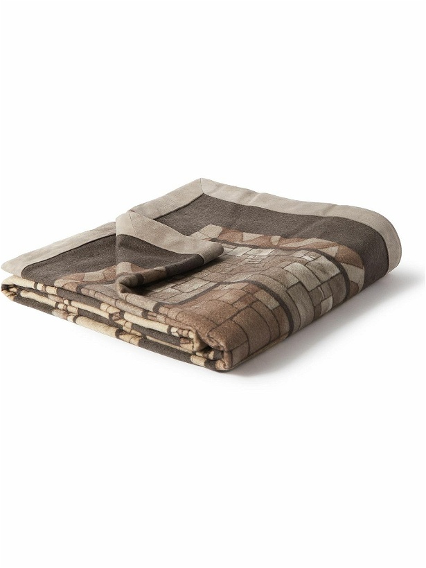 Photo: Loro Piana - Suede-Trimmed Printed Cashmere Blanket