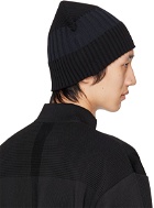 CFCL SSENSE Exclusive Black & Navy Fluted Beanie