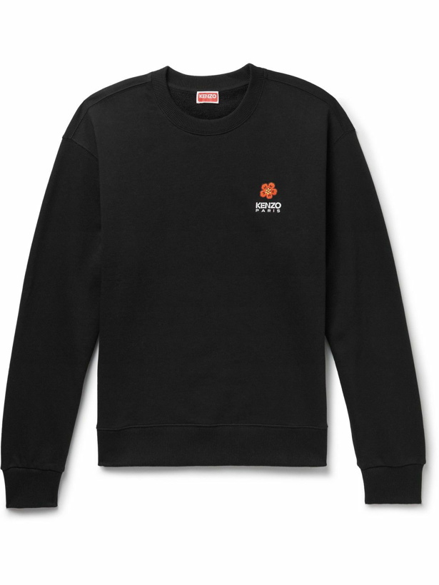 Photo: KENZO - Logo-Embroidered Cotton-Jersey Sweatshirt - Black