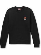 KENZO - Logo-Embroidered Cotton-Jersey Sweatshirt - Black