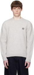 Maison Kitsuné Gray Fox Head Comfort Sweater